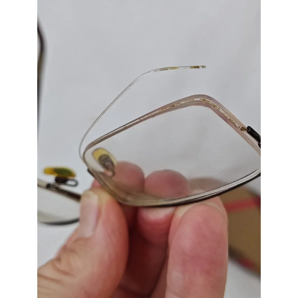 Burberry B1110 1031 Brown Metal Half Rim Eyeglasses 53-18-140 Case flaw READ!!